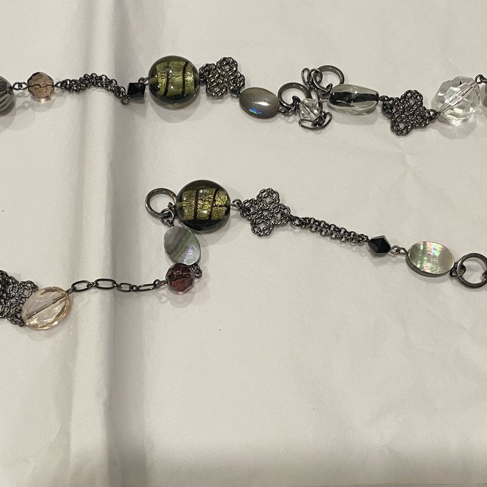 Lia Sophia Gun Metal Chain with Various Accent Beads